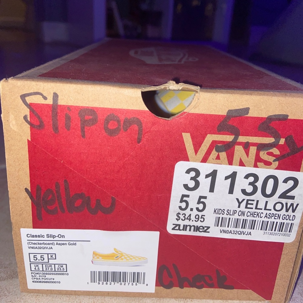 Yellow vans.